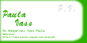 paula vass business card